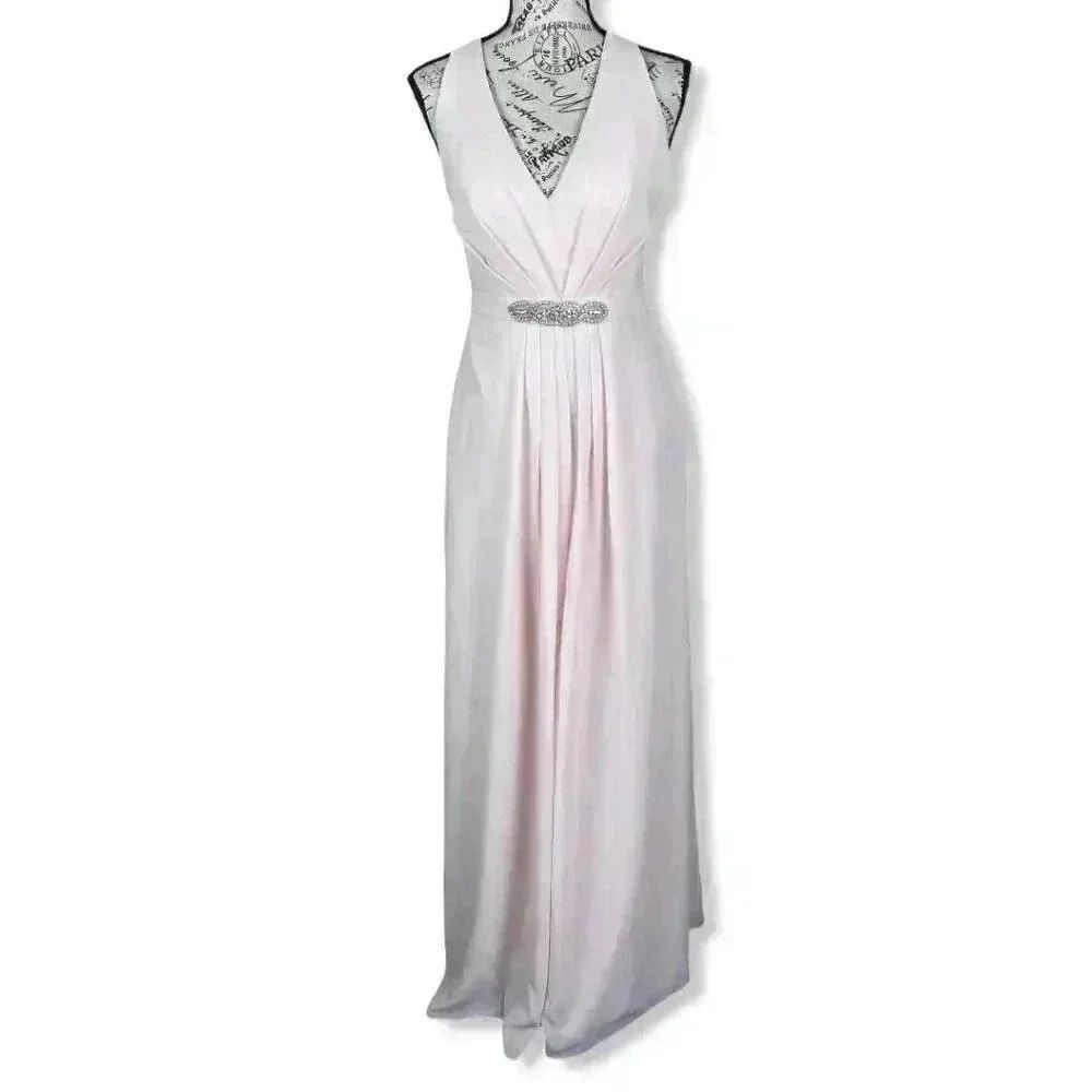 Jenny Packham Jeweled Belt Twist Strap dress